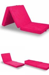 BUFFER® Çok Amaçlı Katlanır Taşınabilir Pembe Renk Sünger Yer Yatağı