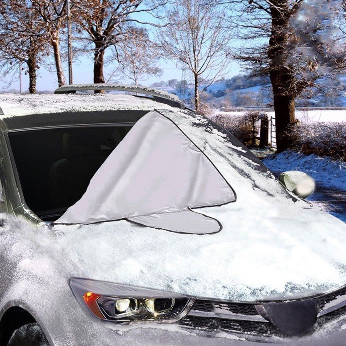 BUFFER® Kar Buz Önleyici Örtü  Araç Oto Ön Cam Koruyucu Branda