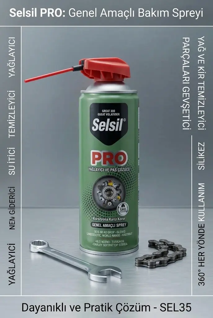 Selsil PRO SEL35 Pas Sökücü, Yağlayıcı ve Koruyucu Çok Amaçlı Bakım Spreyi Kobra Başlık