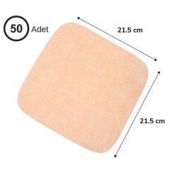 BUFFER® 50 Adet Pişirme Kağıdı Deliksiz Düz Kare Model ve Yuvarlak Model Pişirme Matı Siyah 23 cm