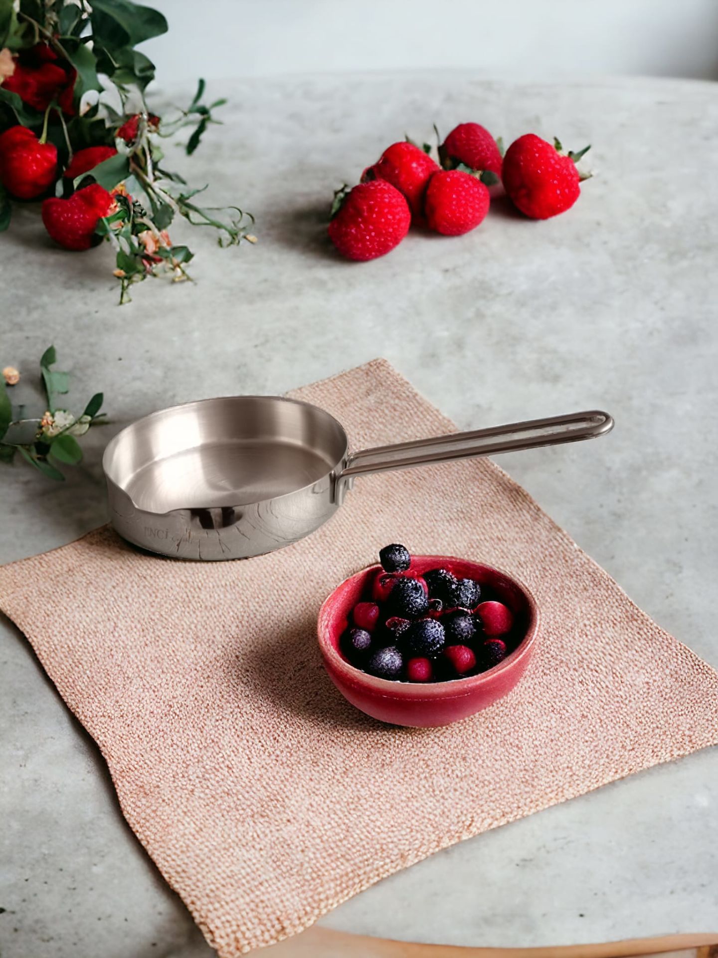 Paslanmaz Çelik Sos Tavası 12 cm Sığ Kaçerola