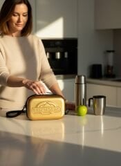 Gold Termal Soğuk Taşıma Çantası 18 Saat İzolasyonlu Buz Kasetli Kabartmalı Seyahat Çantası