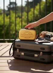 Gold Termal Soğuk Taşıma Çantası 18 Saat İzolasyonlu Buz Kasetli Kabartmalı Seyahat Çantası