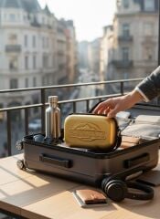 Gold Termal Soğuk Taşıma Çantası 18 Saat İzolasyonlu Buz Kasetli Kabartmalı Seyahat Çantası