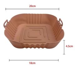 BUFFER® Airfryer Kare Model Pişirme Matı Pembe, Pişirme Matı Gri ve Pişirme Matı Vizon 20 Cm