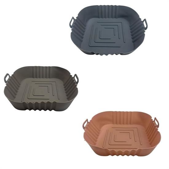 BUFFER® Airfryer Kare Model Pişirme Matı Pembe, Pişirme Matı Gri ve Pişirme Matı Vizon 20 Cm