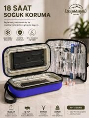 Lacivert Termal Taşıma Çantası 18 Saat Soğuk Koruma Buz Kasetli Seyahat Çantası