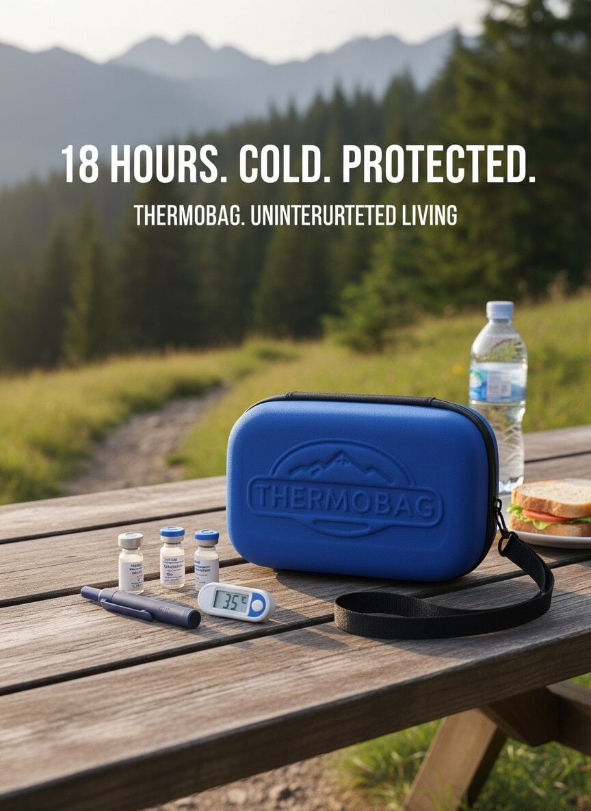 Lacivert Termal Taşıma Çantası 18 Saat Soğuk Koruma Buz Kasetli Seyahat Çantası