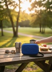 Lacivert Termal Taşıma Çantası 18 Saat Soğuk Koruma Buz Kasetli Seyahat Çantası