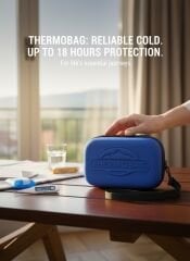 Lacivert Termal Taşıma Çantası 18 Saat Soğuk Koruma Buz Kasetli Seyahat Çantası