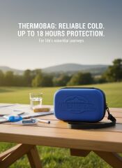 Lacivert Termal Taşıma Çantası 18 Saat Soğuk Koruma Buz Kasetli Seyahat Çantası