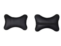 BUFFER® 2 Adet Araç içi Ergonomik Siyah Deri Boyun ve Seyehat Yastığı
