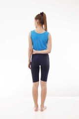 Emayo Yüzücü Mayosu Yarım Tesettür Mayo Vera 1018 Lacivert (Kolsuz) S