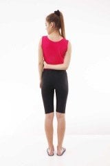 Emayo Yüzücü Mayosu Yarım Tesettür Mayo Vera 1018 Siyah (Kolsuz) L