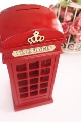 BUFFER® İngiliz Telefon Kulübesi Şeklinde Dekoratif Metal Kumbara