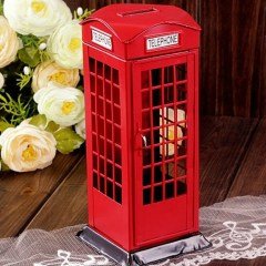 BUFFER® İngiliz Telefon Kulübesi Şeklinde Dekoratif Metal Kumbara