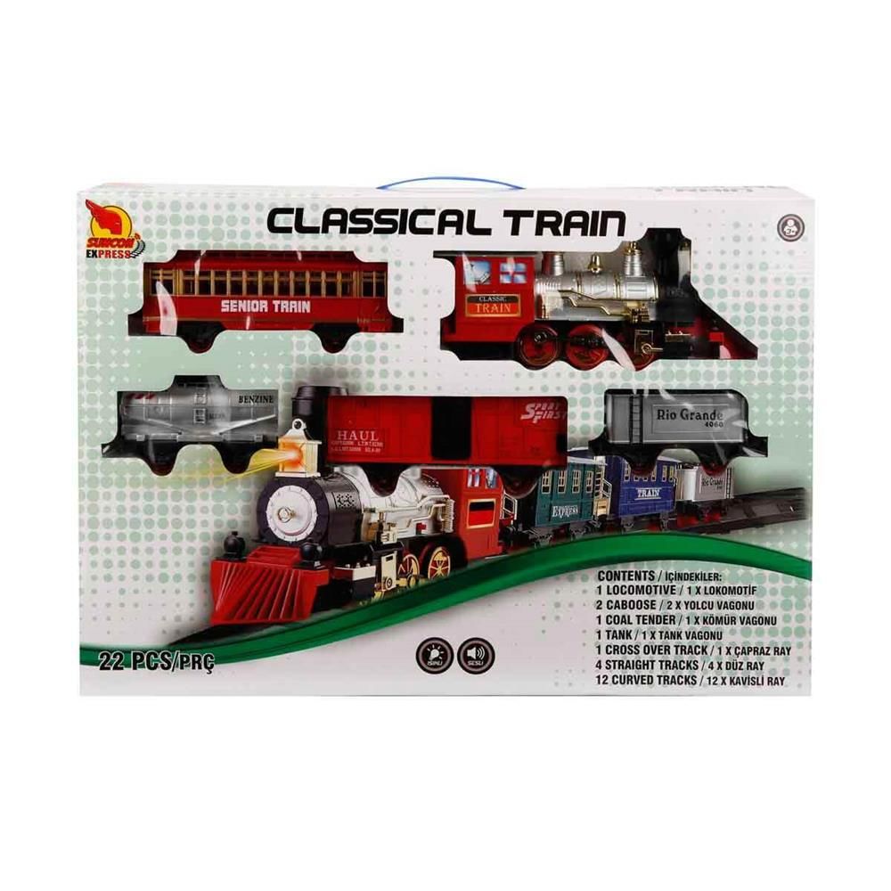 Klasik Tren Seti Sesli ve Işıklı 22 Parça