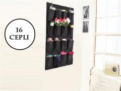BUFFER® 16 Cepli Kapı Arkası Çok Amaçlı Organizer Düzenleyici Siyah