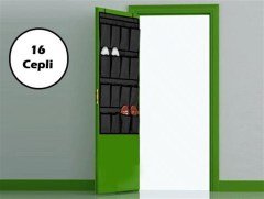 BUFFER® 16 Cepli Kapı Arkası Çok Amaçlı Organizer Düzenleyici Siyah