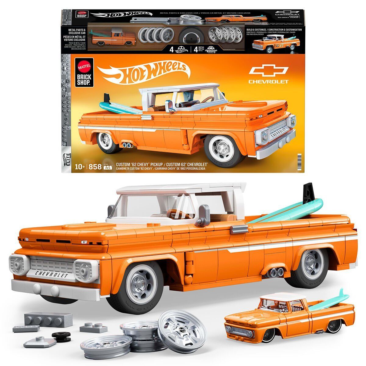 JFT20 Mattel Brick Shop H.W.Elite Serisi - Custom '62 Chevy Pickup 858 parça +10