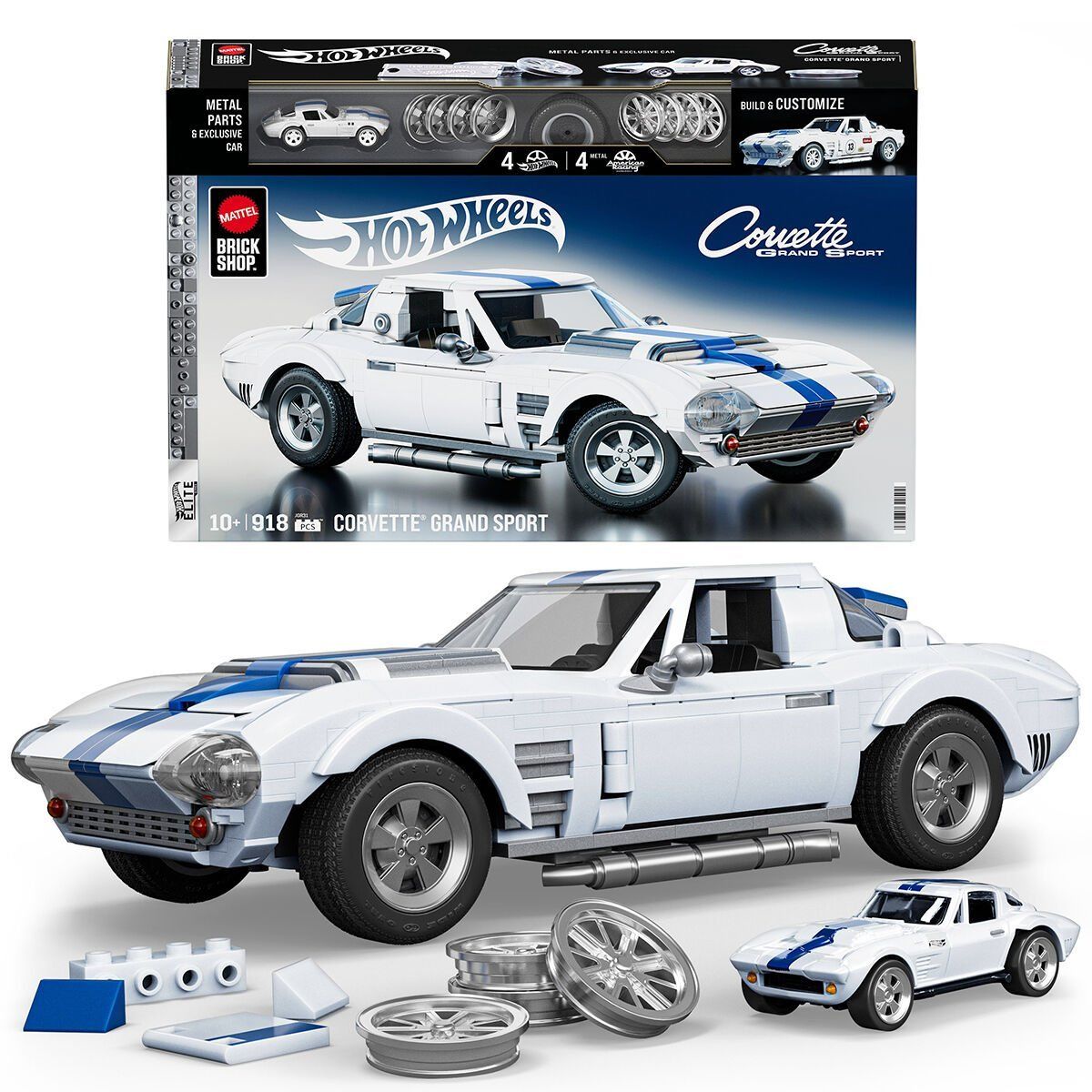 JGR31 Mattel Brick Shop H.W.Elite Serisi - Corvette Grand Sport 918 parça +10