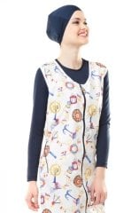 Emayo Uzun Kollu Jileli Tam Kapalı Tesettür Mayo Alaçatı 5003 Lacivert Emayo Tam Kapalı Tesettür Mayo Alaçatı 5003 Lacivert Large