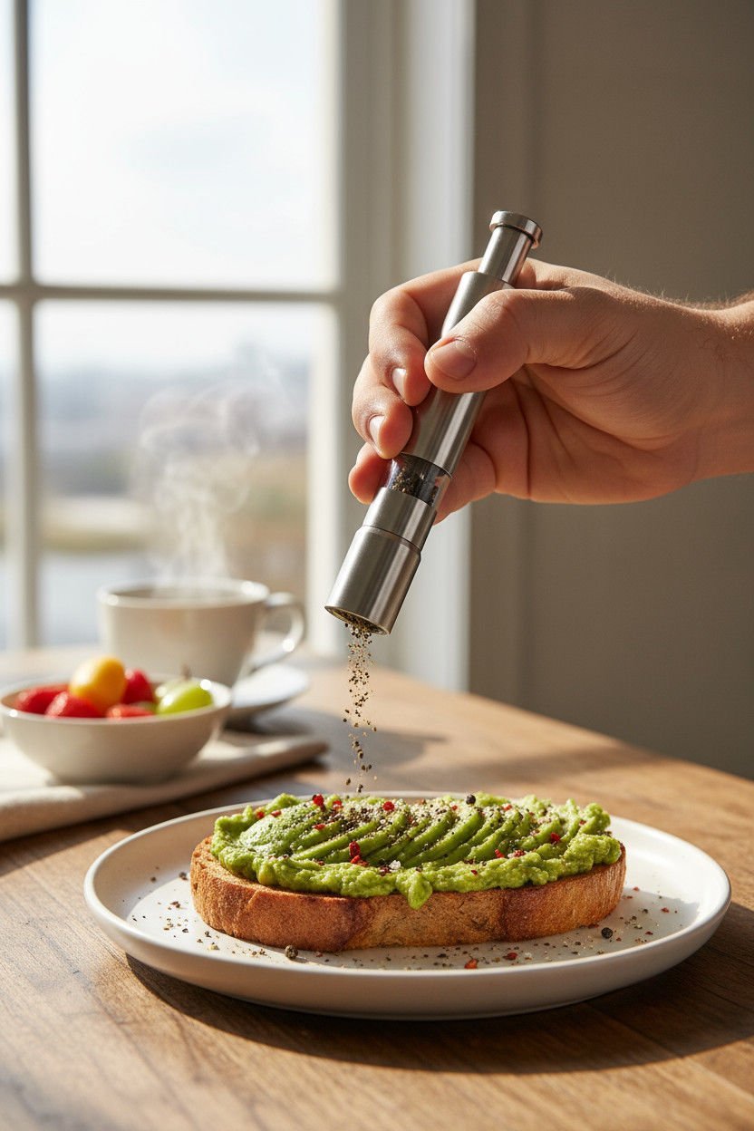 Paslanmaz Çelik Baharat Öğütücü Üstten Basmalı 15 cm Tuz Değirmeni