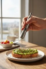 Paslanmaz Çelik Baharat Öğütücü Üstten Basmalı 15 cm Tuz Değirmeni