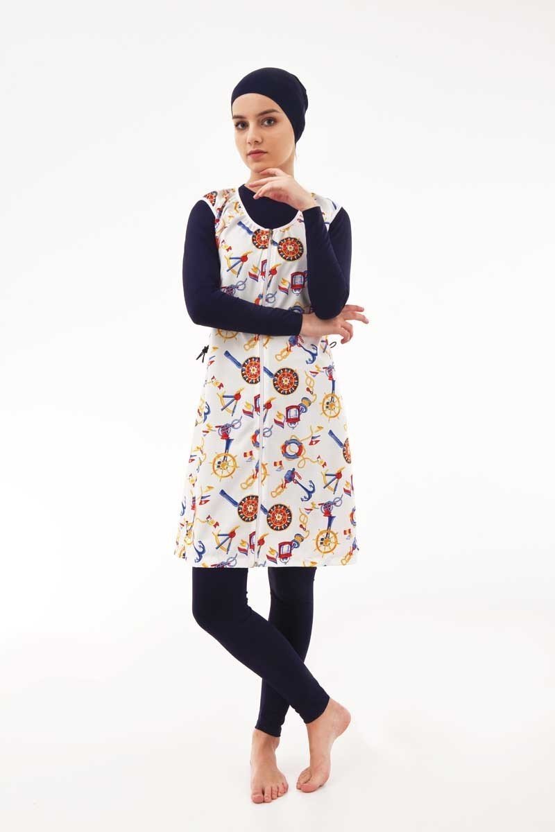 Emayo Uzun Kollu Jileli Tam Kapalı Tesettür Mayo Alaçatı 5003 Lacivert Emayo Tam Kapalı Tesettür Mayo Alaçatı 5003 Lacivert XXL