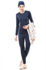 Emayo Uzun Kollu Jileli Tam Kapalı Tesettür Mayo Alaçatı 5003 Lacivert Emayo Tam Kapalı Tesettür Mayo Alaçatı 5003 Lacivert XXL