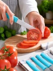 Marob Marietti 12'li Meyve Bıçağı Bıçak Seti (Paslanmaz) Mavi Renk