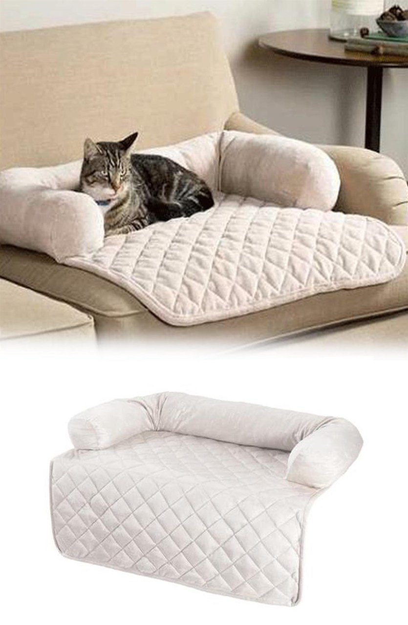 BUFFER®  Beyaz Su Geçirmez Leke Tutmaz Rahat Evcil Hayvan Koltuk Çekyat Örtüsü