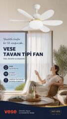 40W Uzaktan Kumandalı Tavan Vantilatörü | LED Işıklı E27 Uyumlu Fan