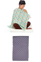 BUFFER® Kullanışlı Bebek Emzirme Önlüğü Gri Puantiyeli