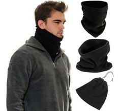 BUFFER® Unisex Terletmez İkisi Bir Arada Kırmızı Boyunluk Polar Bere