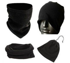BUFFER® Unisex Terletmez İkisi Bir Arada Kırmızı Boyunluk Polar Bere