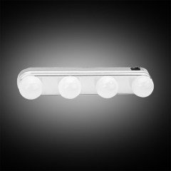 BUFFER® Kablosuz Parlak Banyo Stüdyo Makyaj Aynası Işığı Pilli Vantuzlu Taşınabilir 4 Led Ampul