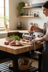 10’luk Paslanmaz Çelik Kıyma Makinesi Masaya Bağlanan– Dayanıklı ve Hijyenik