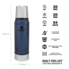 Stanley Klasik Vakumlu Paslanmaz Çelik Termos 0.75 LT 0,75 LT - Lacivert