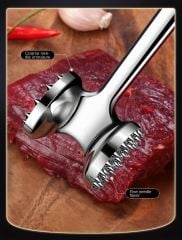 Çelik Çift Taraflı  Biftek Et Döveceği Tırtıklı Çekiç Tipi 21 cm