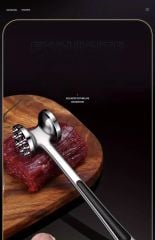 Çelik Çift Taraflı  Biftek Et Döveceği Tırtıklı Çekiç Tipi 21 cm