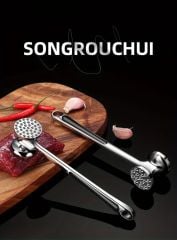 Çelik Çift Taraflı  Biftek Et Döveceği Tırtıklı Çekiç Tipi 21 cm