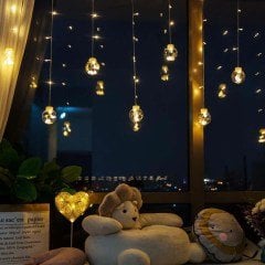 BUFFER® Yılbaşı ve Özel Konsept 12 Toplu Saçaklı Led Işıklı İp Perde