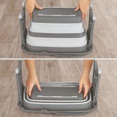 BUFFER® 20 Litre Kapasiteli Püskül Paspaslı Paslanmaz Taşınabilir Katlanabilir Mop Kovası ve Paspası