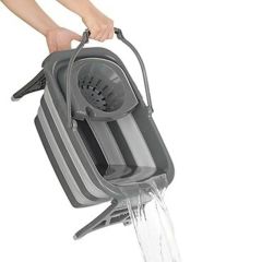 BUFFER® 20 Litre Kapasiteli Püskül Paspaslı Paslanmaz Taşınabilir Katlanabilir Mop Kovası ve Paspası