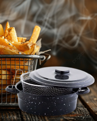 Essan Kapaklı Telli Emaye Kızartma Fritöz Tenceresi 24 cm