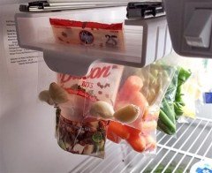 BUFFER® Dolap Buzdolabı İçin Kilitli Poşet Tutucu Raylı Organizer Aparat