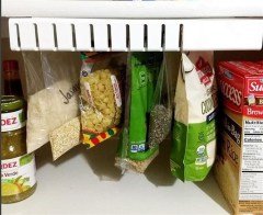 BUFFER® Dolap Buzdolabı İçin Kilitli Poşet Tutucu Raylı Organizer Aparat