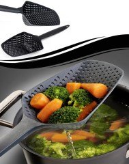 BUFFER® Isıya Dayanıklı Plastik Süzgeçli Kızartma ve Sebze Haşlama Kepçesi