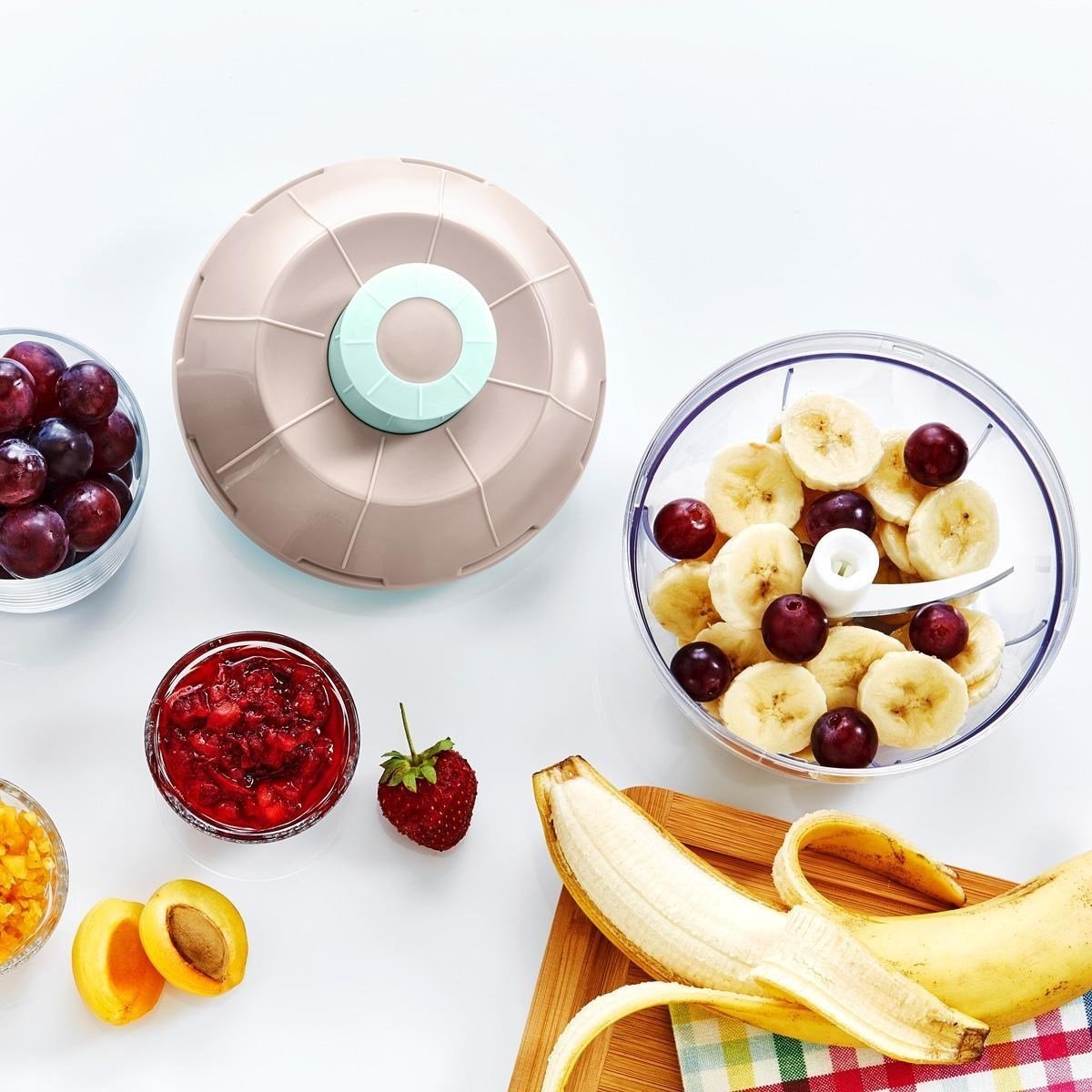 BUFFER® Pratik Paslanmaz 3 Bıçaklı Bas Kes El Rondosu Manuel Doğrayıcı